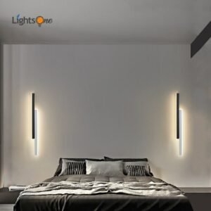 Minimalist bedside wall lamp bedroom simple modern living room background decorative lamps Nordic strip aisle wall light 1