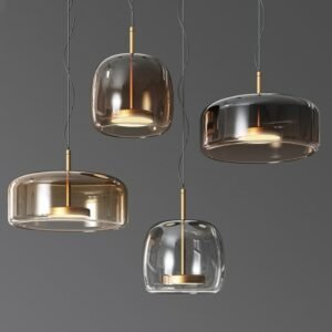 Retro LED Glass pendant light restaurant bedroom kitchen home lighting fixtures coffee bar personalized minimalist chandelier 1