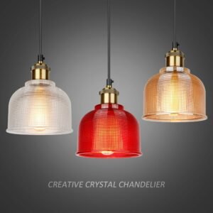 WADBTY Nordic Glass Pendant Lamp Copper Lamp Brass Creative Minimalist E27 Transparent Grass Lamp Cover For Restaurant Light 1