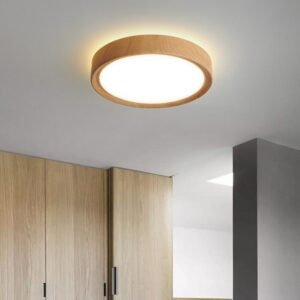 LED Ceiling Light Modern Simple Wood Round  Ceiling Lamp For Bedroom Living Room Aisle Lighting Fixture Indoor Ceiling Luminary 1