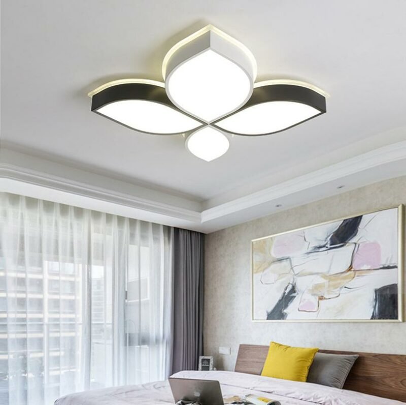 led Nordic bedroom ceiling lamp creative clover child room lamp modern minimalist tatami master bedroom lamp 3