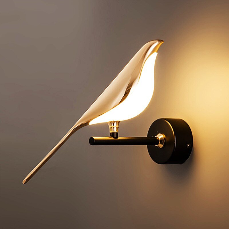 Nordic Style Art Magpie Bird Lamp LED Wall Lamp Bedroom Bedside Parlor Background Wall Decoration Wall Sconce Indoor Lighting 4