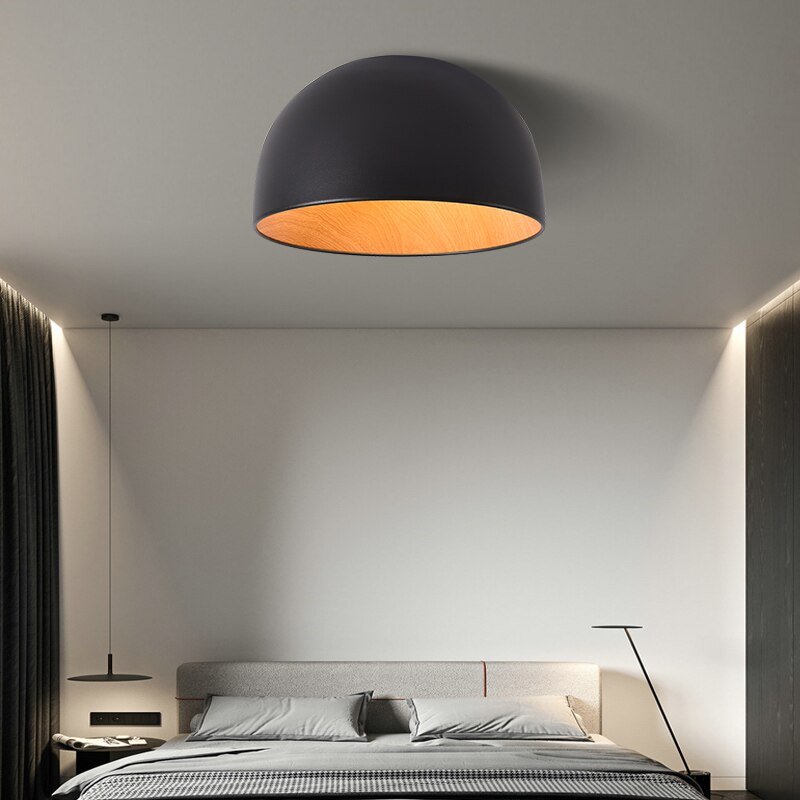 Modern Simple Creative Wood Led Chandelier Light Balcony Corridor  Woodgrain Indoor Lamp Bedroom Luminaires White Or Black 5