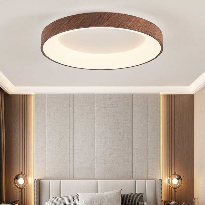 Living Room Ceiling Lights Imitation Wood Grain LED Ceiling Lamp For Bedroom Round Rectangle Square Room Decor Lighting Fixtures 6
