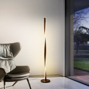 2022 Modern Remote Dimming Floor Lamp for Living Room Bedroom decor  Aluminum Acrylic Spiral Shape LED indoor Stand lighting 1