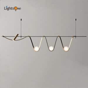 Designer dining room lamp simple living room wrought iron bar model room special-shaped chandelier 1