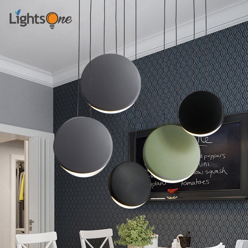 Scandinavian post-modern minimalist living room dining room pendant lamp bar creative personality Crescent light pendant lights 1