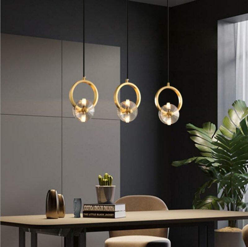 Nordic Copper Living Room Chandelier Lighting K9 Crystal Gold Hanging Lamp Modern Minimalis Decoration Ceiling Indoor Chandelier 3