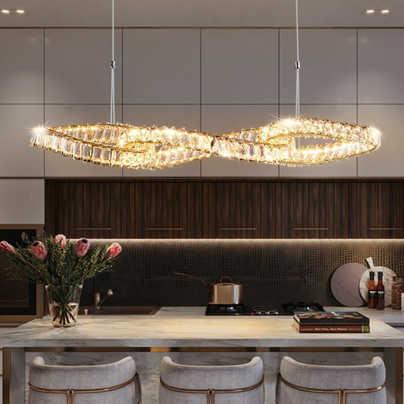 Nordic Shaped Lamp Light Luxury Restaurant Chandelier Post-Modern Crystal Chandelier Creative Bar Table Dining Room Chandelier 1