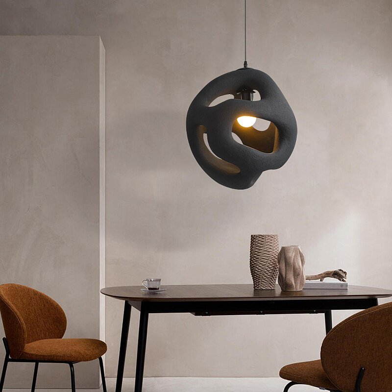 Wabi Sabi Creative Resin Led Pendant Lamp for Kitchen Dinning Room Bar Modern Design Aesthetic Room Decorator Lighting Appliance 3