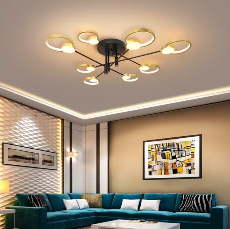 Retro Iron Ceilling Lig Black Gold 4/6/8  Sockets Lighting Chandelier indoor Lamp Modern Ceiling Lamp Light Fixture Lighting 4
