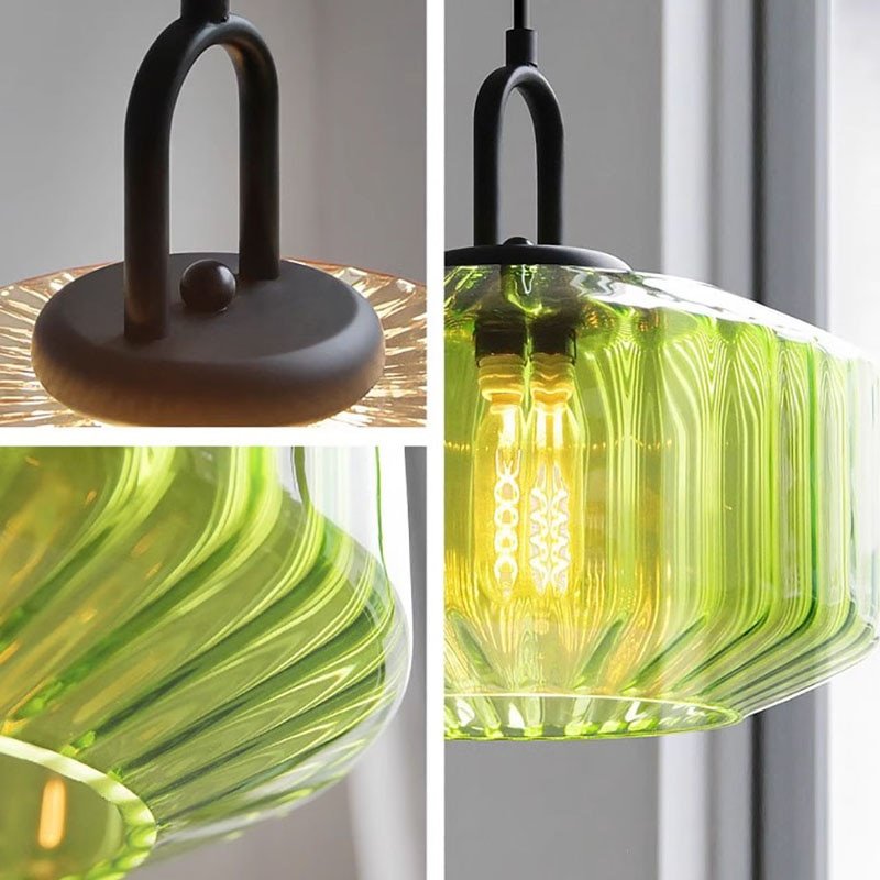Retro Colour Glass Pendant Light Nordic loft hanging Indoor decor Lights LED Fixtures E27/E26 for Bedroom Restaurant Lamp 5