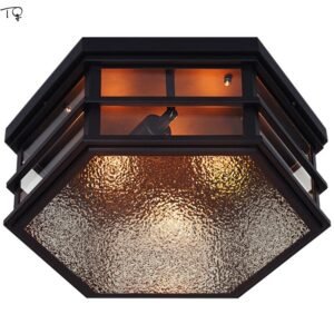 American Country Retro Vintage Individual Iron Art Led Ceiling Lamp Corridor Study Bedroom Stairs Living Room Light Fixtures 1