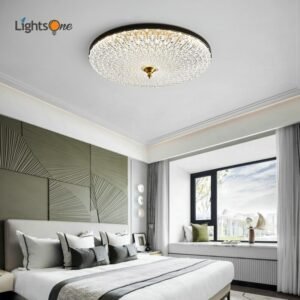 Nordic light luxury all copper bedroom ceiling lamp American simple warm round glass room lamps 1