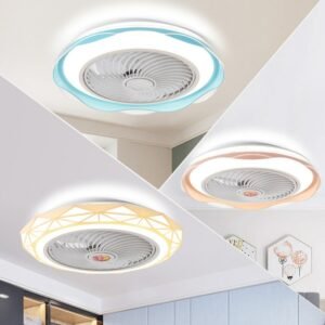Nordic luxury crystal ceiling light bedroom  fan lamp invisible electric fan hanging ultra-thin LED restaurant fan chandelier 1