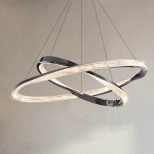 Light luxury living room chandelier designer villa model room creative bedroom restaurant minimalist circular lamp 1
