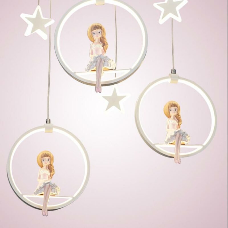 Children's room ceiling lamp  princess bedroom lamp Nordic style creative modern simple eye protection pink decorative Lamp 3