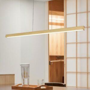 LED Pendant Light Minimalist Wood One-Line Hanging Lamp For Ceiling Dining Room Kitchen Island Lighting Ceiling Chandelier 1