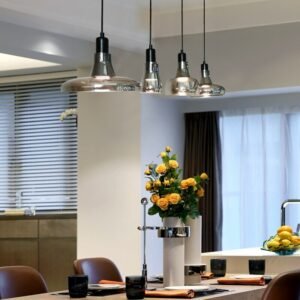 Dining Room Pendant Lights Smoke Grey Electroplated Lamp Body Hanging Lamp Kitchen Island Bedroom Cafe Suspension Luminaire 1