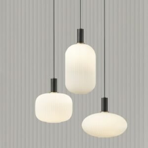Nordic glass pendant lights Retro restaurant Creative living room pendant Lamp Simple bedside lamp LED E27 light 1