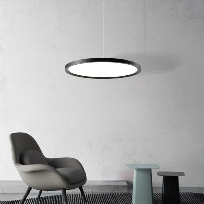Nordic Led Restaurant Pendant Light For Bar Coffee Shop Round Hanging Lamp Black Light Luxury disc Lamp Fixtures 3