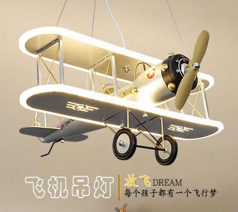 Creative led children's aircraft Pendant lamp boy bedroom room lamp personality modern fashion cartoon Hanging  lamp  Fixtures 5