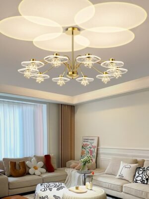 Modern minimalist living room chandelier atmospheric projection light luxury main lamp full of stars lamps 1