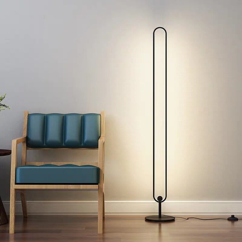New Nordic Art Black Ring Floor Lamp Home Creative Living Room Study Bedroom 110-220V RGB Floor Light Indoor Lighting Fixtures 4