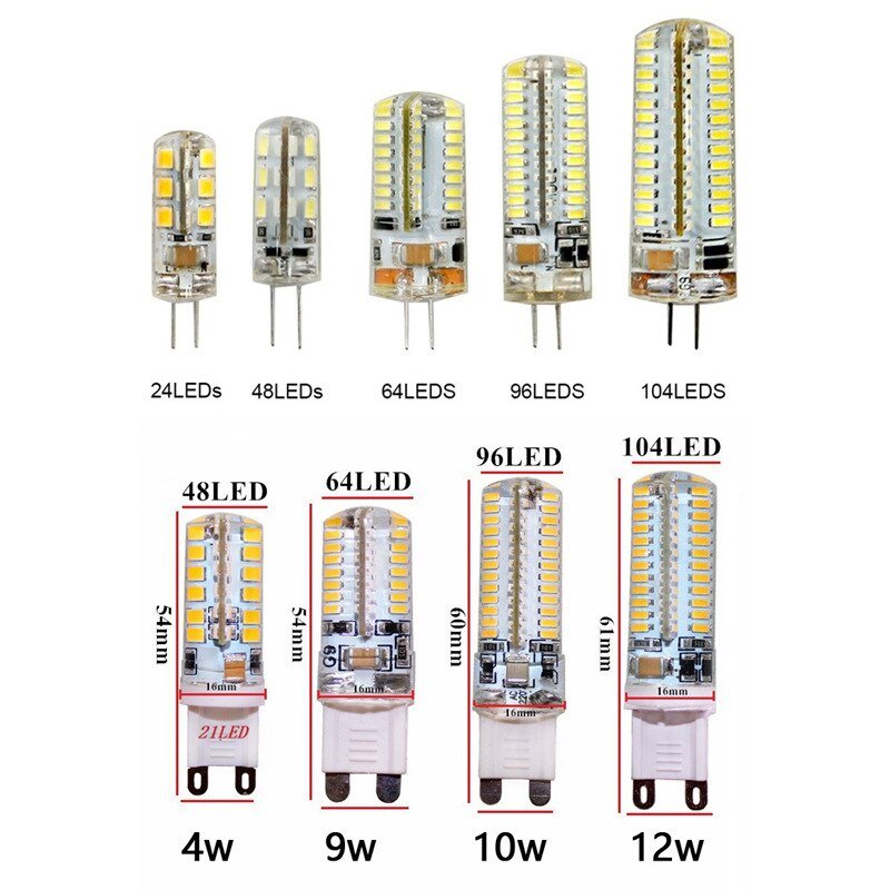 High quality Dimmable 10pcs AC220V G9 7W 9W 10W 12W 240V LED  Bulb SMD 2835 3014 LED g9 light Replace 30/40W halogen lamp light 1