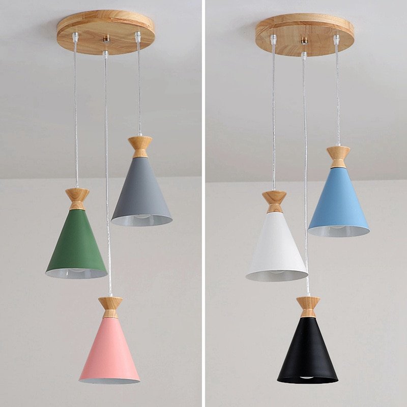 Minimalist Pendant Lights Modern Horn Shape Hanging Lamps Dining Table Kitchen Island Lighting Macaron Color Fixtures Bedroom 2