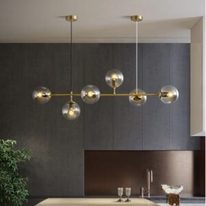 Nordic chandelier long Black designer bubbles glass ball light For  Art Decoration Restaurant Home loft style e27 chandelier 1