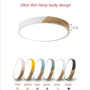 New Ultra thin  LED Ceiling Light Lamp Surface Mount lamp For For Living room  Nordic Wood Lamp For  Kid's Room Light Fixtures 1