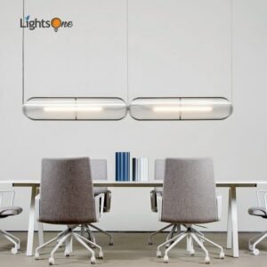 Nordic designer light luxury long chandelier simple creative living room bedroom art dining room model lamp 1