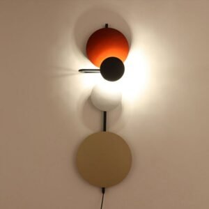 Modern Led Wall Lamp for Bedroom Bathroom Colorful Art Home Decor DIY Round Circle Metal Bedside Indoor Lighting 220V 1