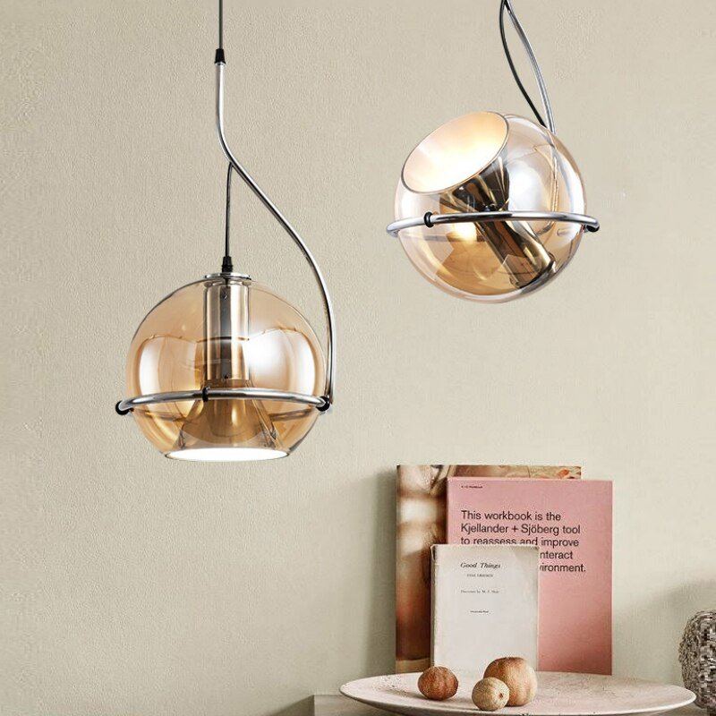 Retro Nordic Designer Ball Pendant Light Home Deco Living Room Light Luxury Creative Nostalgic Study Bedroom Hanglamp Fixtures 2