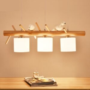 Nordic Wooden Pendant Lamp For Dining Table Kitchen Island Creative Bird Led Chandelier Modern Bar Cafe Trees Hanging Lighting 1