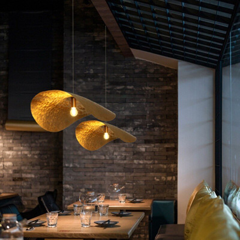 Lotus Leaf Copper Pendant Light Handmade LED Chandelier for Living Dining Room Kitchen Bar Aesthetic Room Decorator Lustre Lamp 4