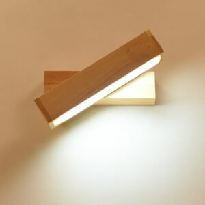 LED Wall Lamp 270°Rotatable Adjustable Light Angle Wall Light Modern Wood Indoor Night Light For Bedroom Bedside Stairs Fixture 1