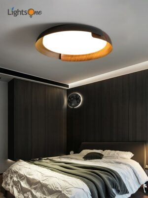 Simple and modern log wabi-sabi wind Nordic ceiling light luxury room master bedroom lamp living room ceiling lamps 1