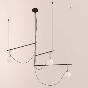 Nordic Suspension Light Creative Multi-Light Post-Modern Long Linear Pendant Light Designer Decorative Cafe Glass Ball Pendant 1