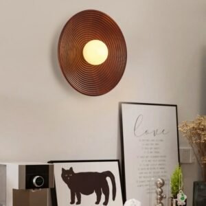 Round Wood Wall Lamps Modern Interior Indoor Wall Lights For Bedside Lighting Decoration Stairs living Room Wall Fixtures 1