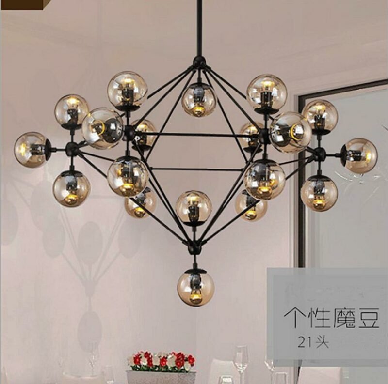 Modou molecular glass Pendant light For living Room lighting   leisure club country house iron hanglamp For Restaurant Cafe 2