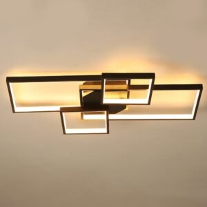 Geometric Square Acrylic LED Ceiling Lamp Living Dining Room Modern Home Decor Dimming Light Bedroom Lighting Fixture 1