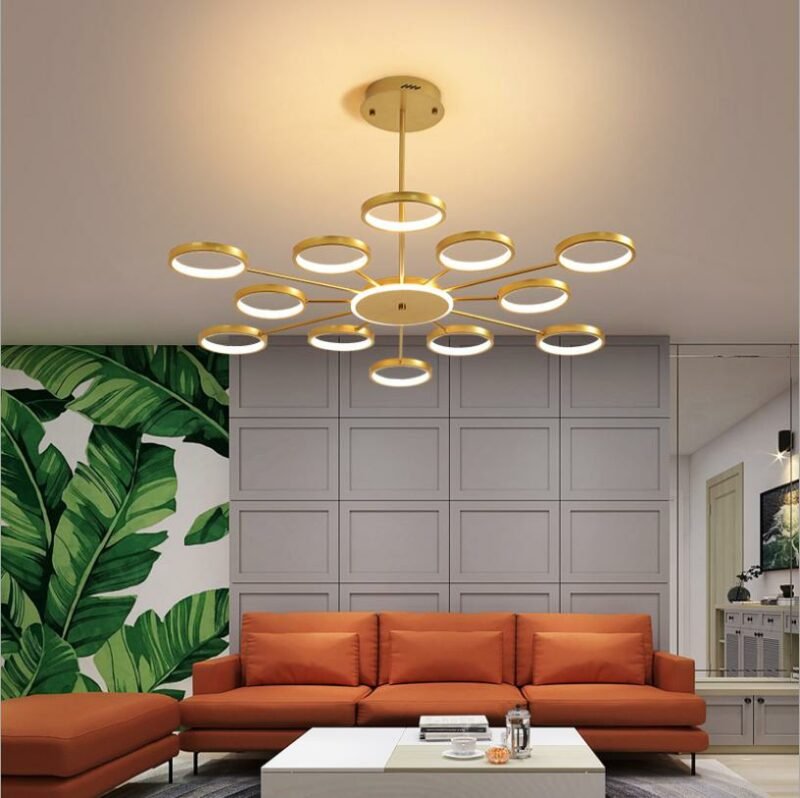 2020 new living room chandelier lighting  led  luxury black gold Hanging lamp Nordic   bedroom restaurant hotel decor Lamp 2