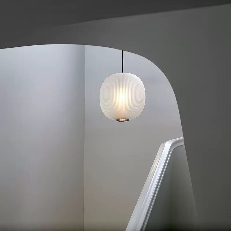 LED Modern Glass Pendant Lamp Simple Creative Living Room Bedroom Study Stairs Aisle Round Sphere Lamp Hotel Coffee Bar Light 3