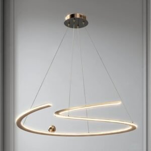 Italian style minimalist irregular line living room lamp designer acrylic ribbon light bedroom ring main chandelier 1
