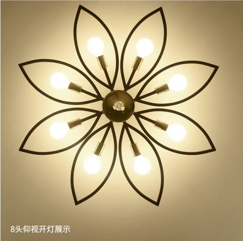 Nordic ceiling lamp creative personality bedroom lamp modern minimalist wrought iron American restaurant home living room lamp 4