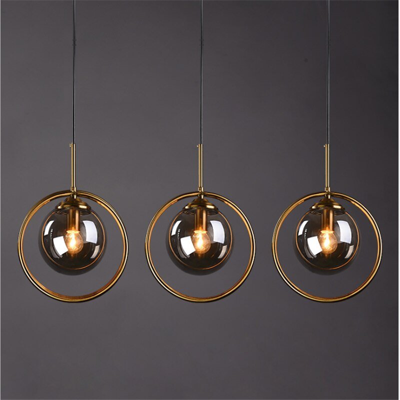 Modern Gold Hang Lamp Nordic Glass Ball Pendant Lights  Home Loft Decor Light Fixtures for Cafe Dining Room Kitchen Bedroom Lamp 4