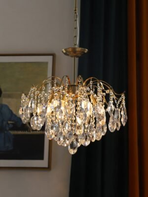 Romantic crystal chandelier French American retro bedroom dining room living room cloakroom light luxury lamps 1