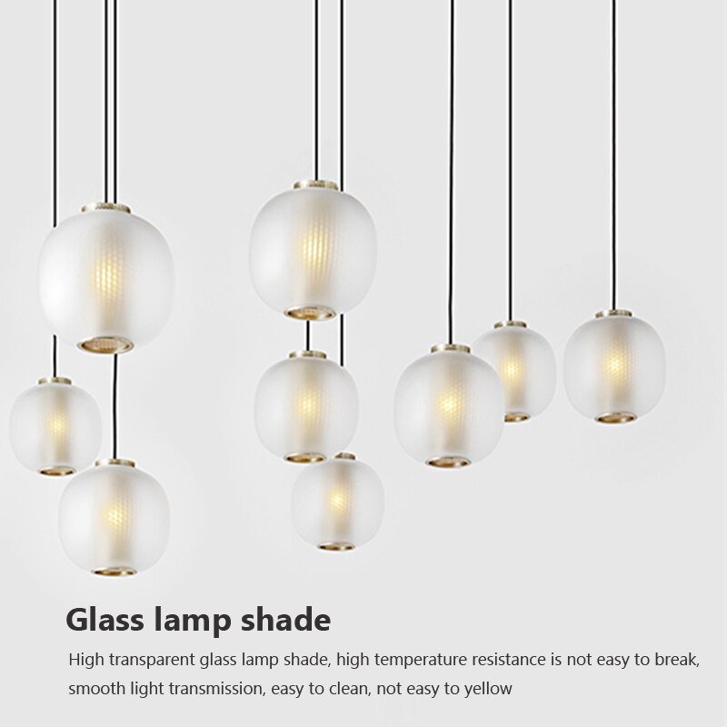 LED Modern Glass Pendant Lamp Simple Creative Living Room Bedroom Study Stairs Aisle Round Sphere Lamp Hotel Coffee Bar Light 6